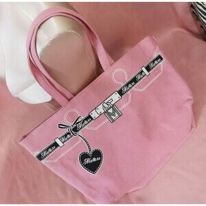 MA*RS Pink Tote Bag Canvas Gyaru Gal Style Sugar Gloss Pink Rare Japan Harajuku